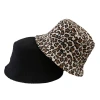 Leopard print hat, women's fisherman hat, double-sided fashionable face covering for spring and summer, trendy American street style, Korean style, thin basin hat Item Picture